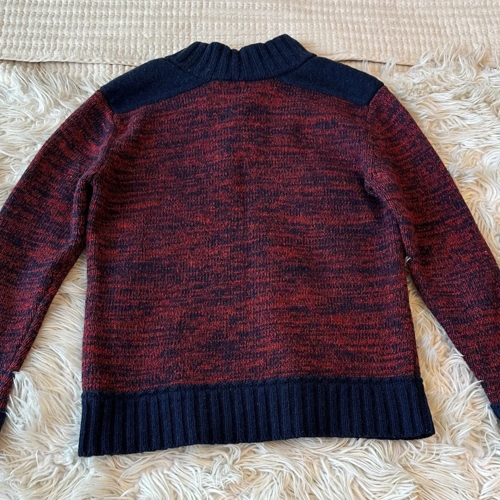 Men's Red, Navy Blue Sweater, Buttons,  Collar High quality Beautiful knit Small